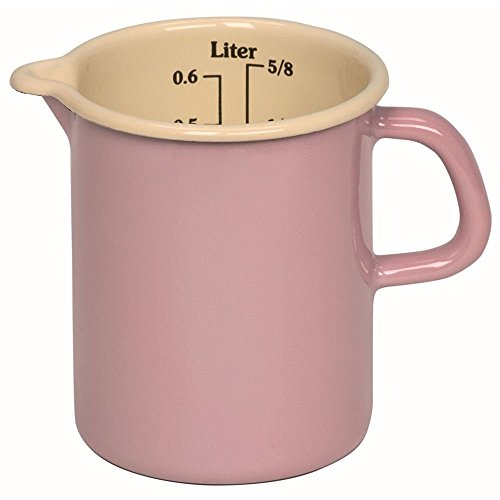 Küchenmaß, Messbecher, Litermaß – Emaille – 500 ml, 1/2 Liter – Rosa – Riess