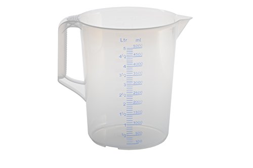 Messbecher, 2 Skalen, 5 Liter / 5000 ml, temperaturbeständig