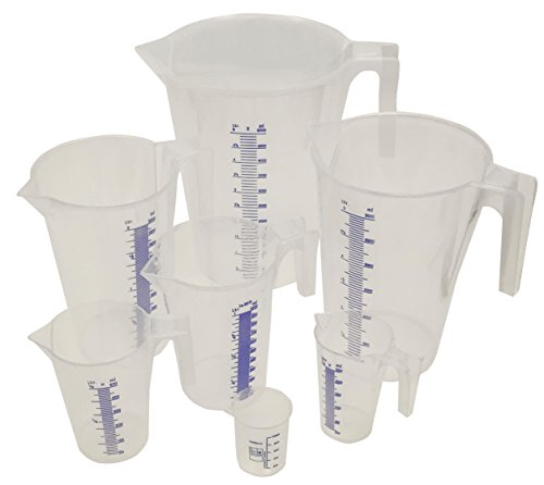 Messbecher-Set 7-teilig 0,1 / 0,25 / 0,5 / 1 / 2 / 3 / 5 Liter